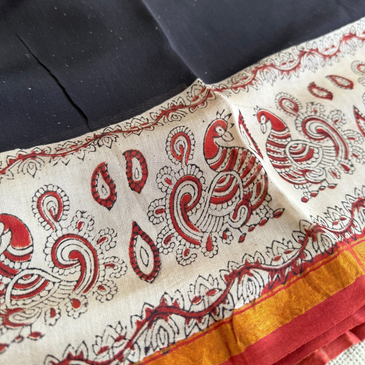 Black Pure Chanderi Silk Cotton Saree