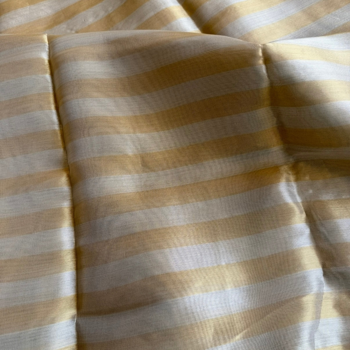Ivory Gold Statement Stripes Pure Tissue Blouse Fabric