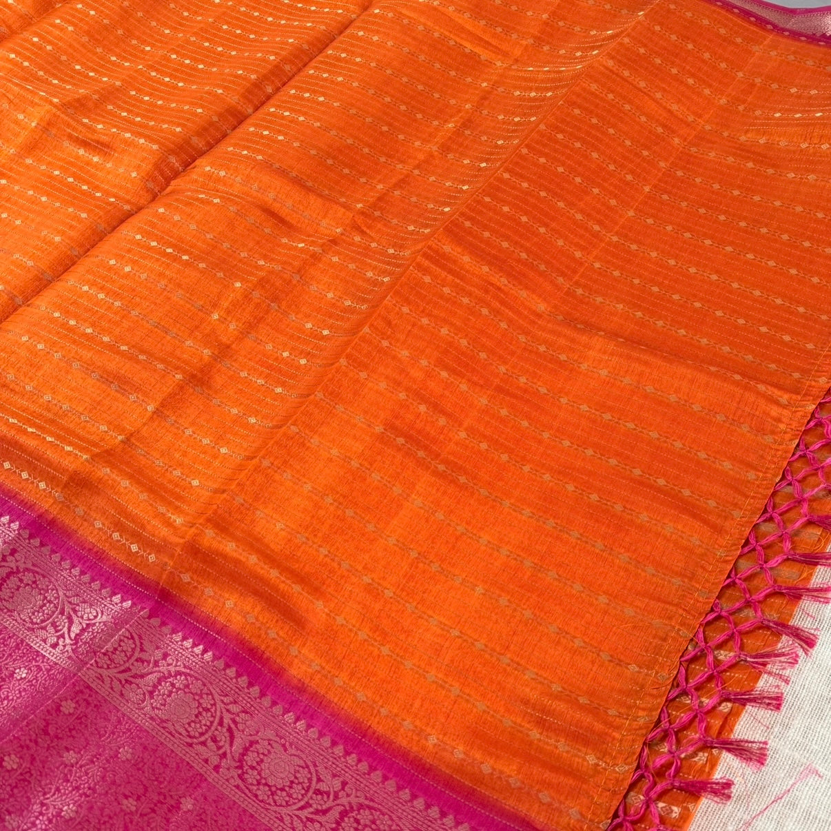 Orange with Pink Fancy Saree