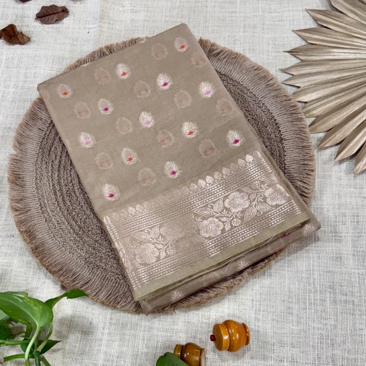 Beige Meena Georgette Saree Vini’s Ethnic