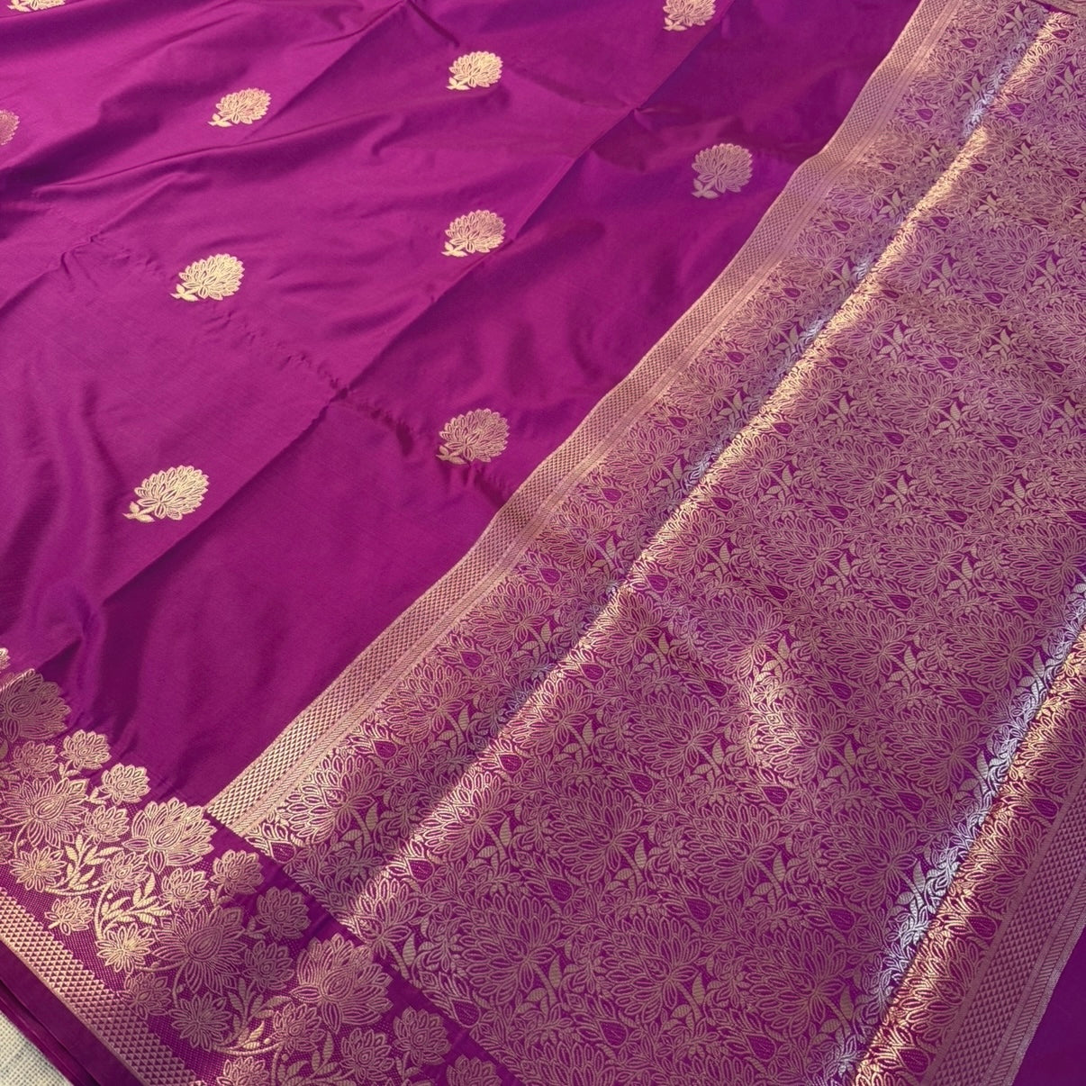 Magenta Banarasi Kadwa Katan Silk Saree