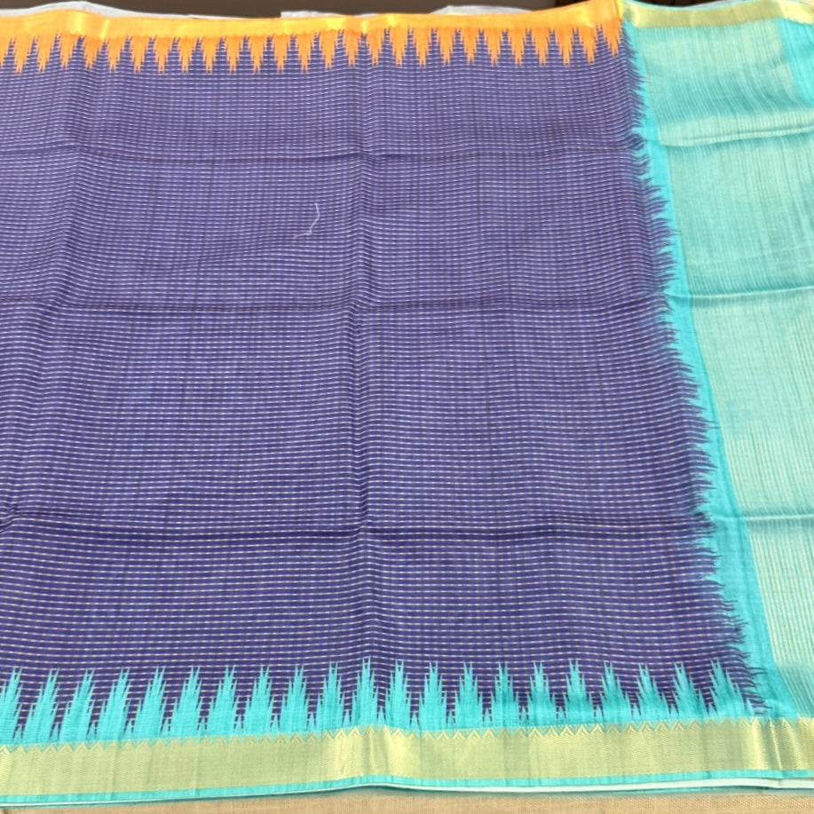 Royal Blue Semi Tussar Saree