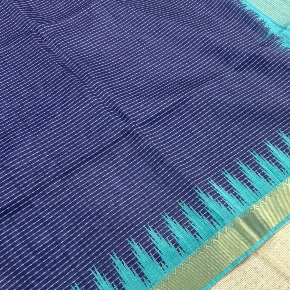 Royal Blue Semi Tussar Saree