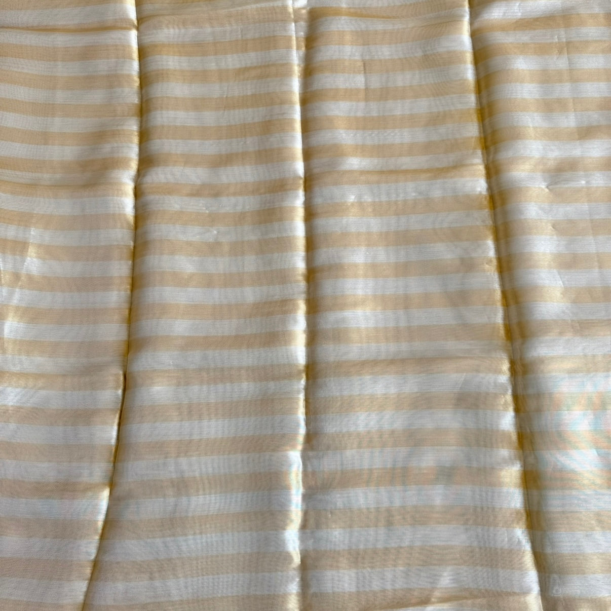 Ivory Gold Statement Stripes Pure Tissue Blouse Fabric
