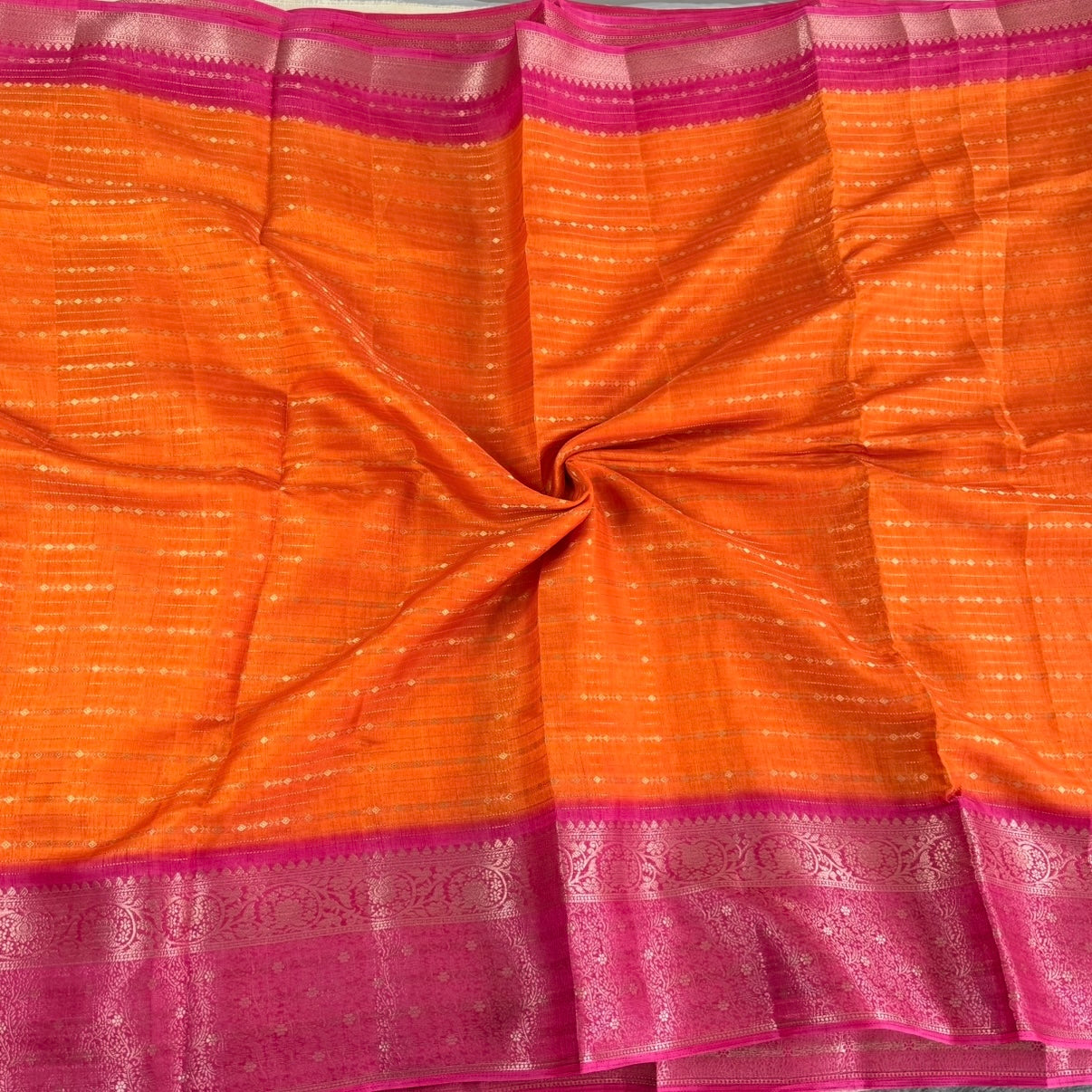 Orange with Pink Fancy Saree