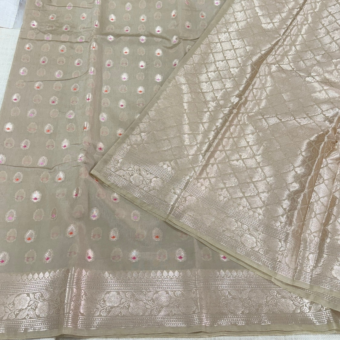 Beige Meena Georgette Saree Vini’s Ethnic