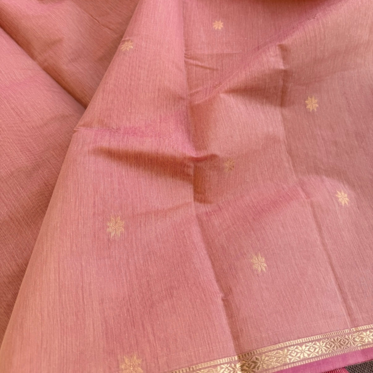 Lotus Pink with Rani Pink Pure Cotton Saree