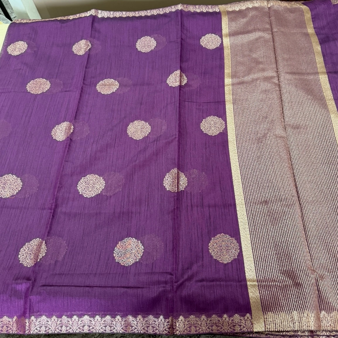 Purple Premium Semi Tussar Saree