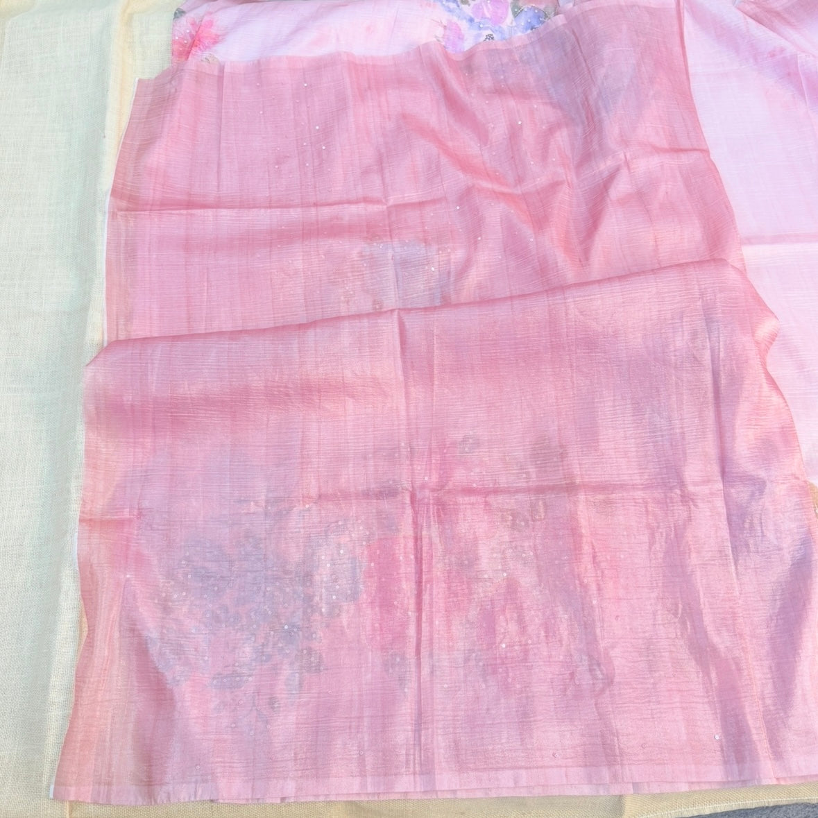 Pink Fancy Crepe Designer Saree 