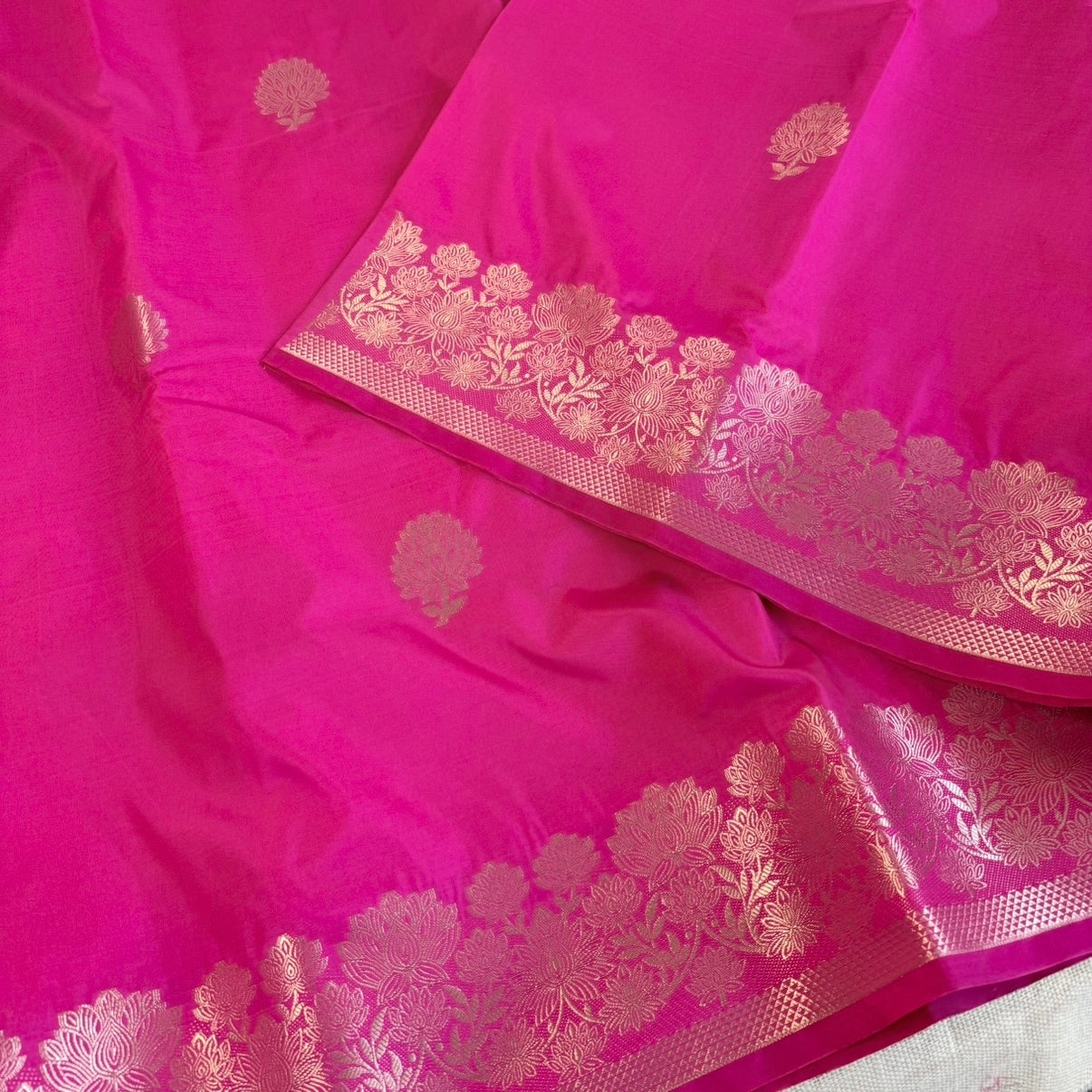 Rani Pink Banarasi Kadwa Katan Silk Saree