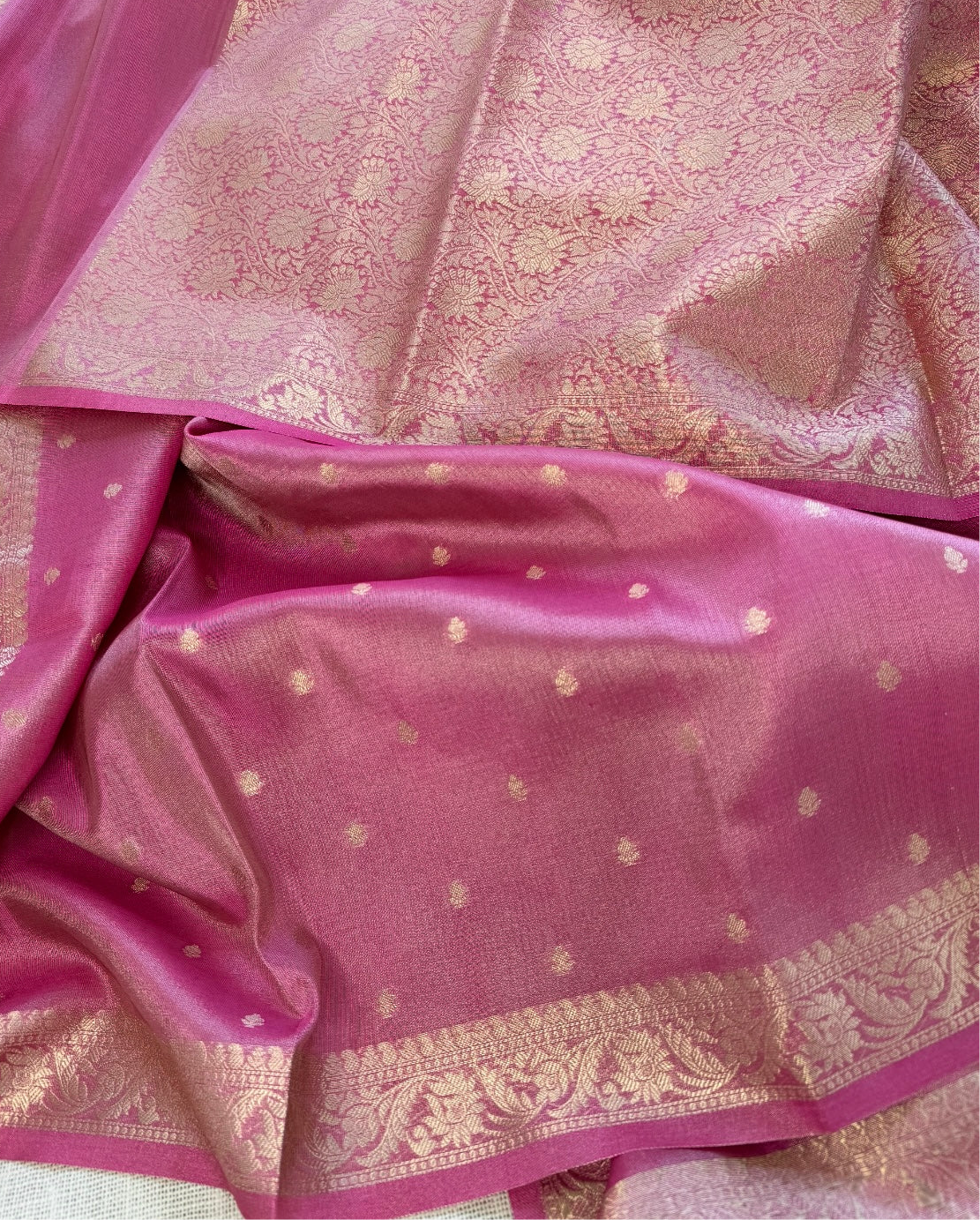 Pink Tissue Silk Saree
