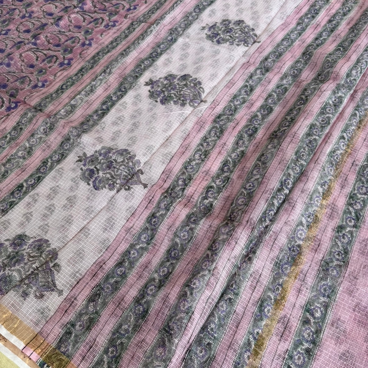 Pink with Purple Pure Kota Doriya Saree