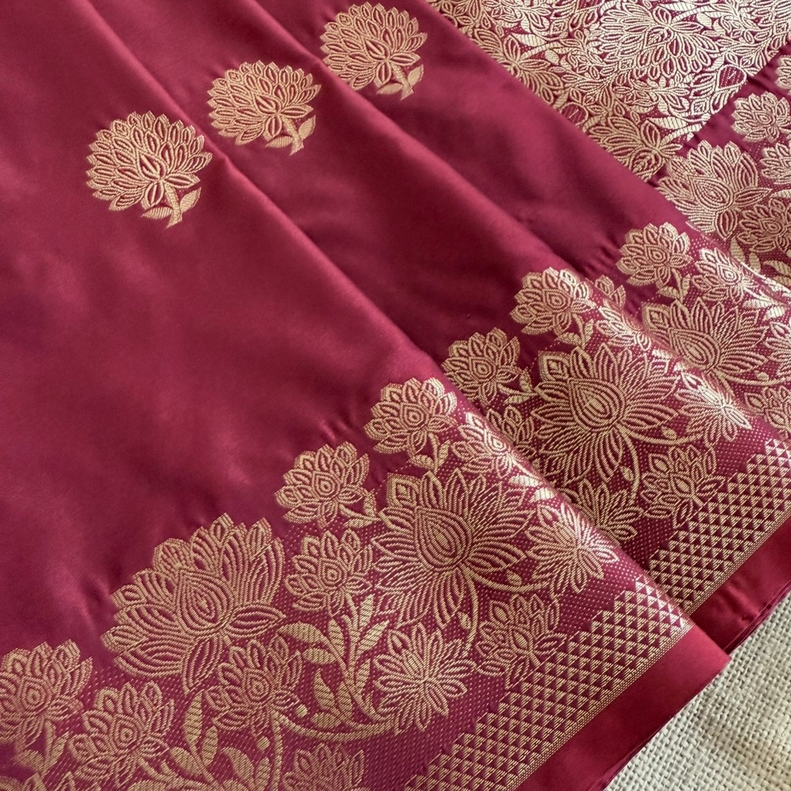Maroon Banarasi Kadwa Katan Silk Saree