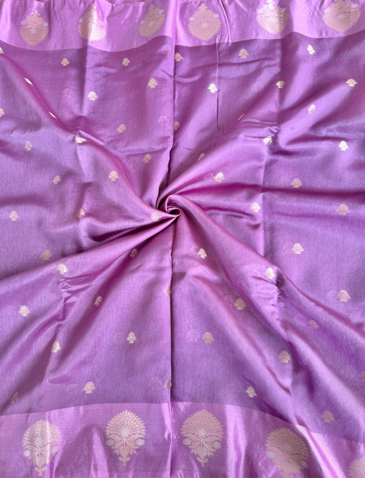 Lilac Pure Raw Mango Silk Saree