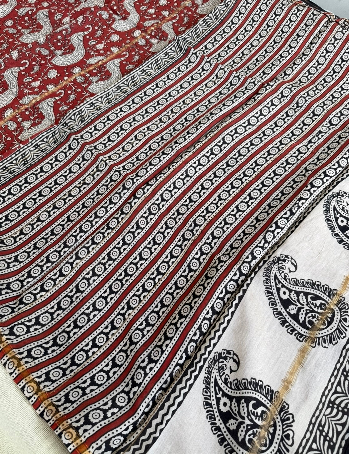 Maroon Pure Chanderi Silk Cotton Saree