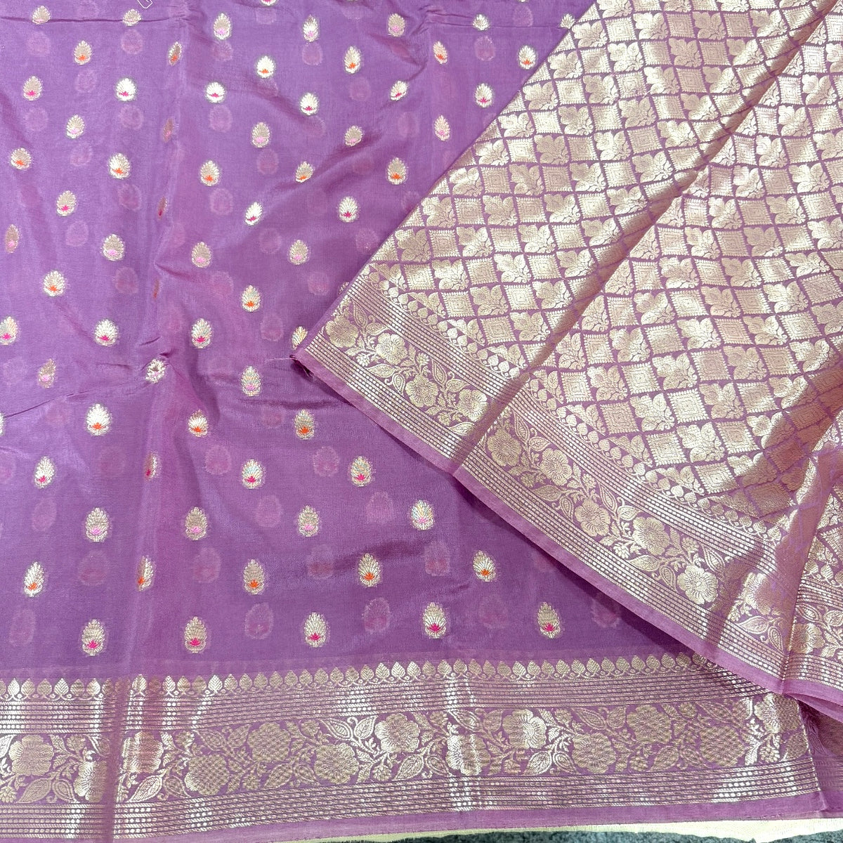 Lilac Mauve Meena Georgette Saree Vini’s Ethnic 