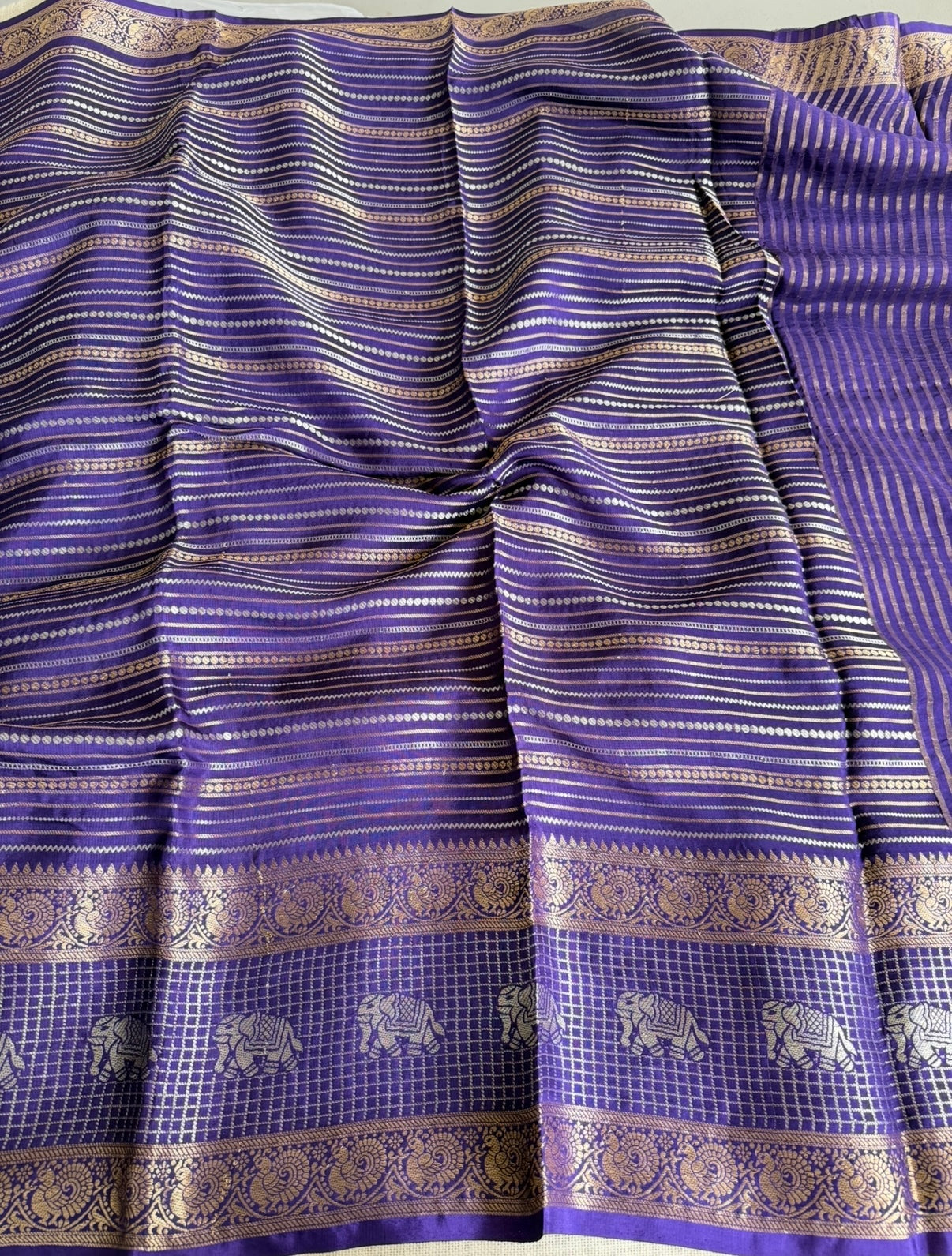 Royal Blue Pure Dola Silk Saree