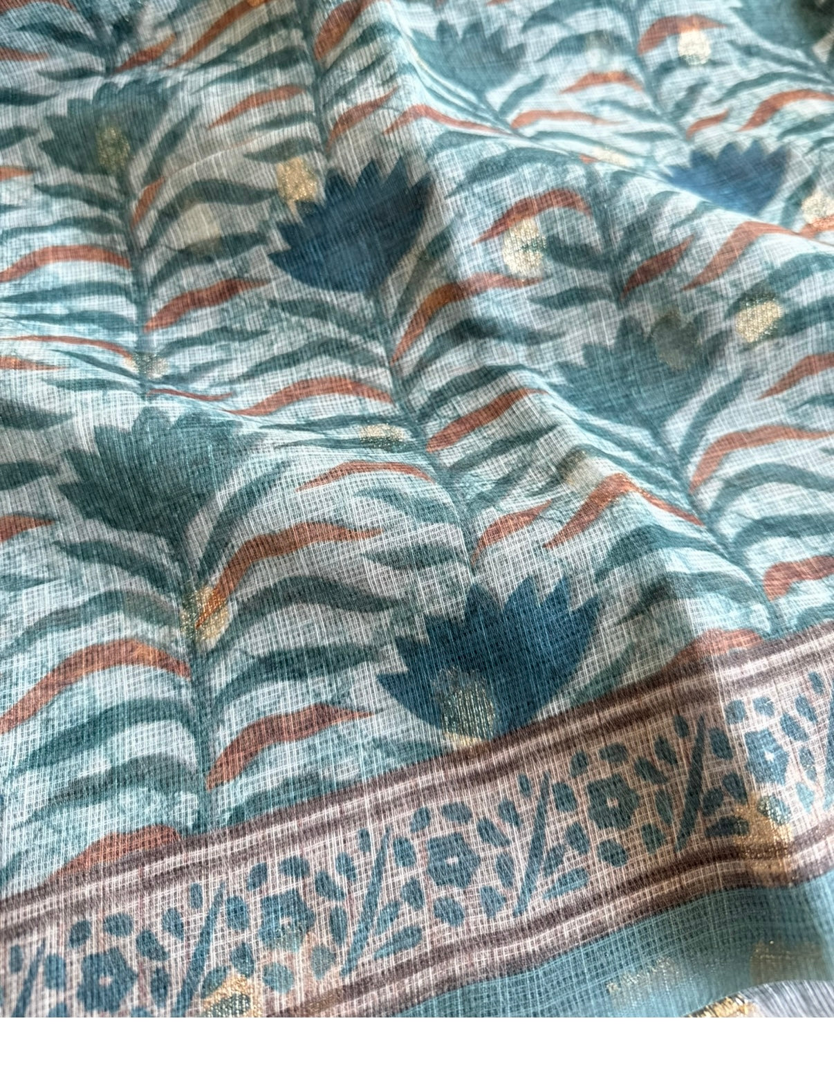 Peacock Blue Kota Saree