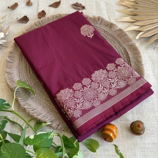 Maroon Banarasi Kadwa Katan Silk Saree