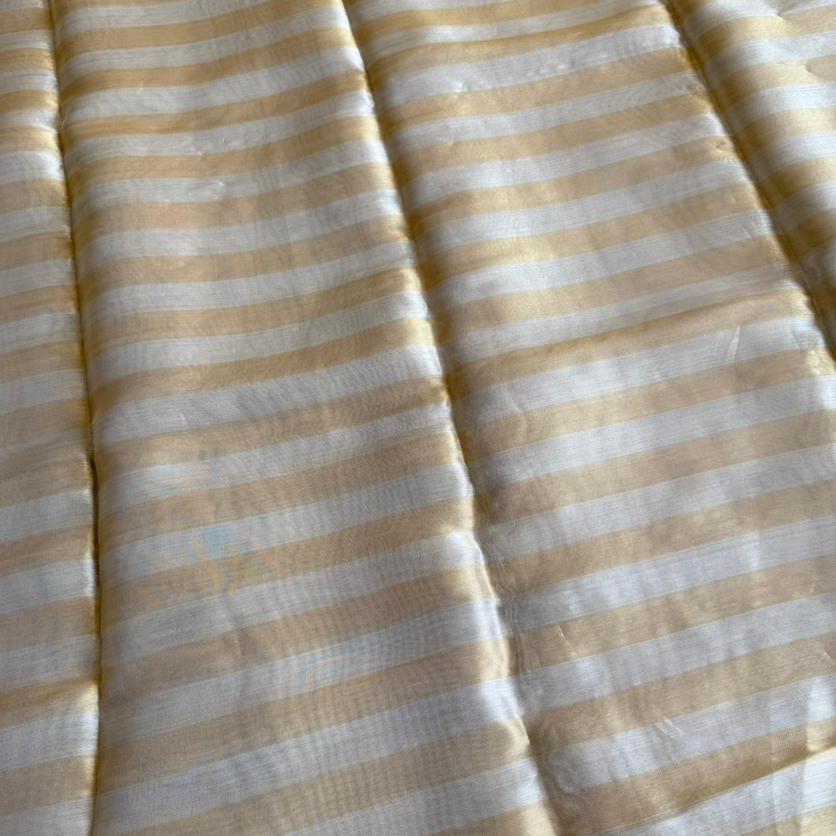 Ivory Gold Statement Stripes Pure Tissue Blouse Fabric