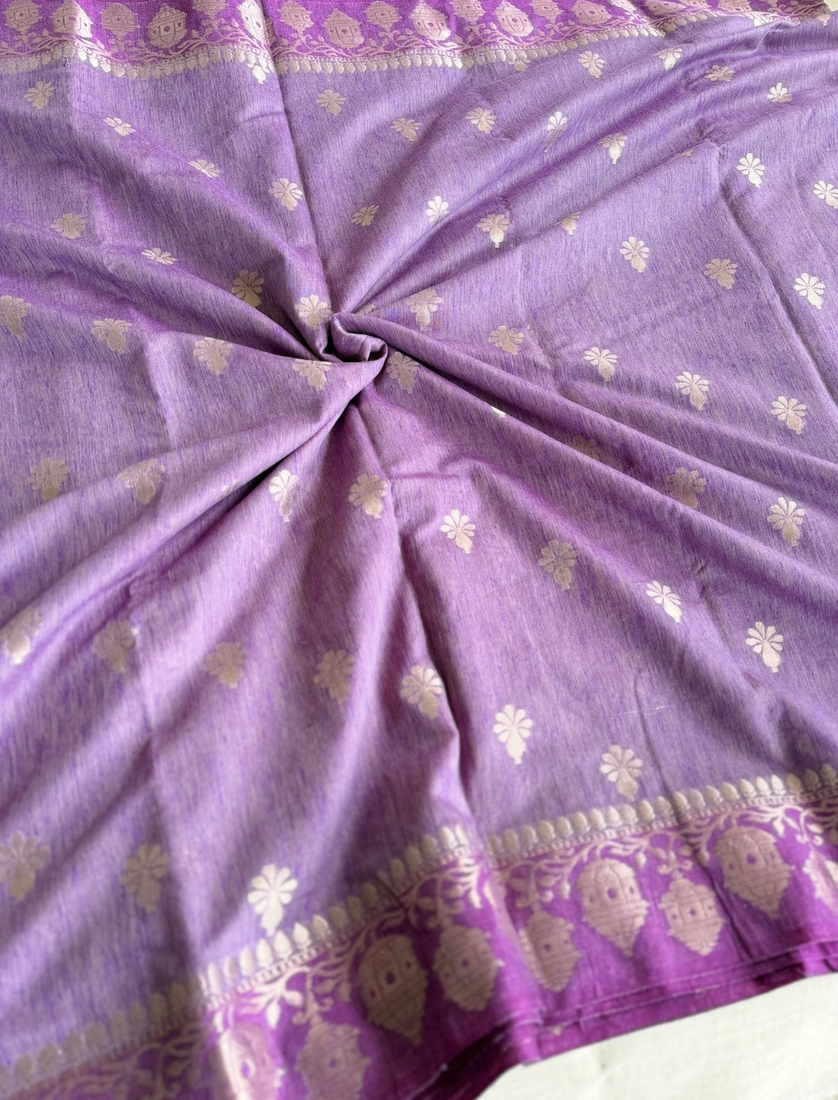 Dark Purple Munga Silk Cotton Saree
