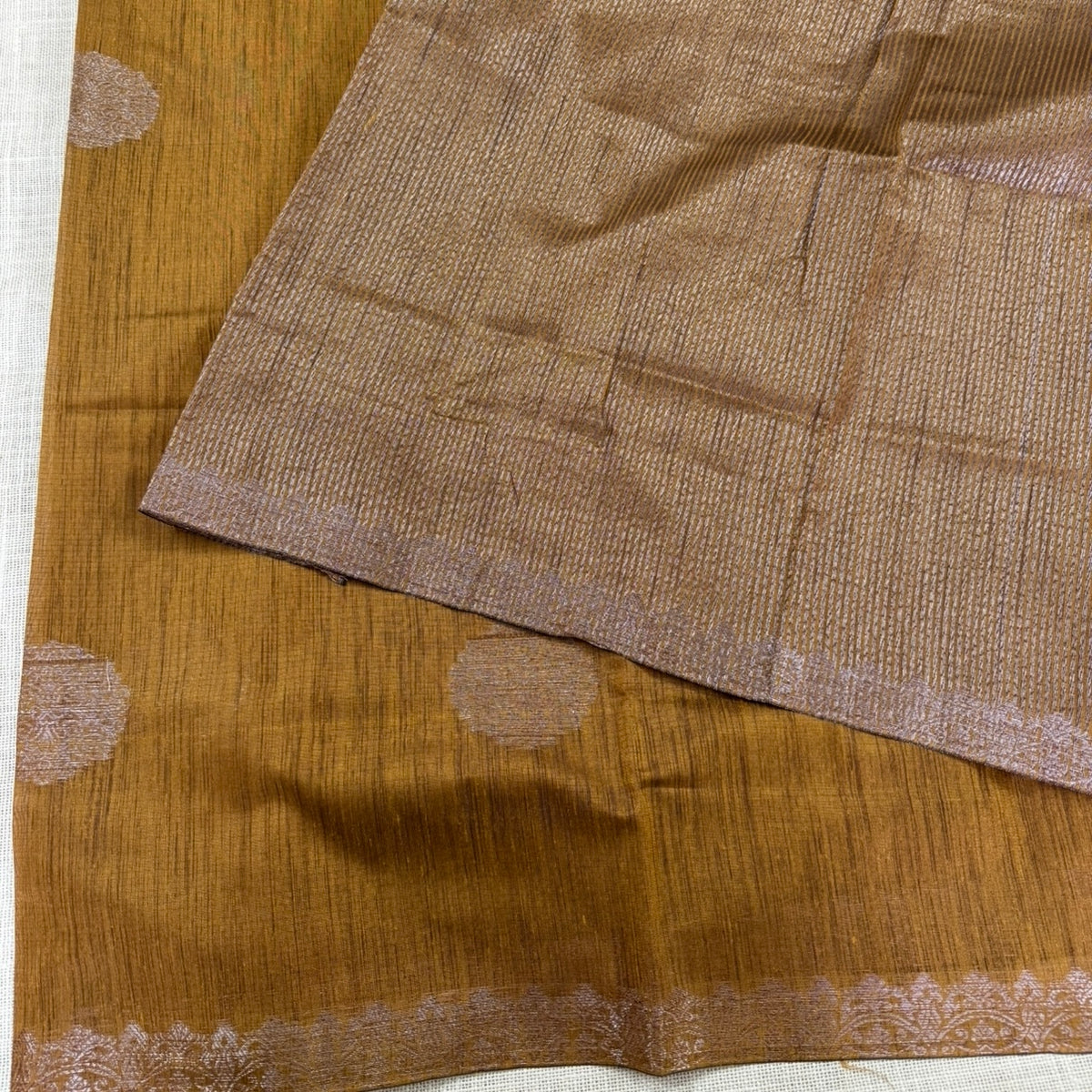 Mustard Premium Semi Tussar Saree