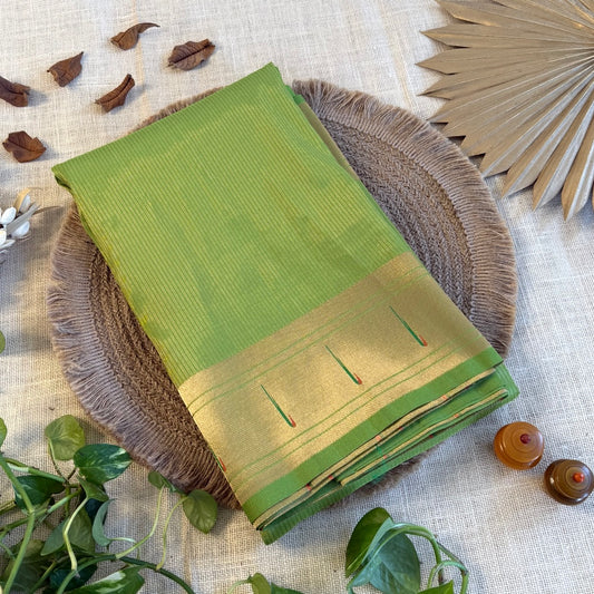 Parrot Green Paithani Silk Saree