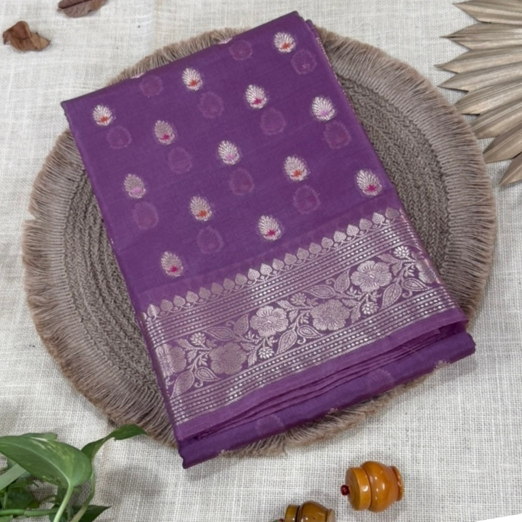 Lilac Mauve Meena Georgette Saree Vini’s Ethnic 