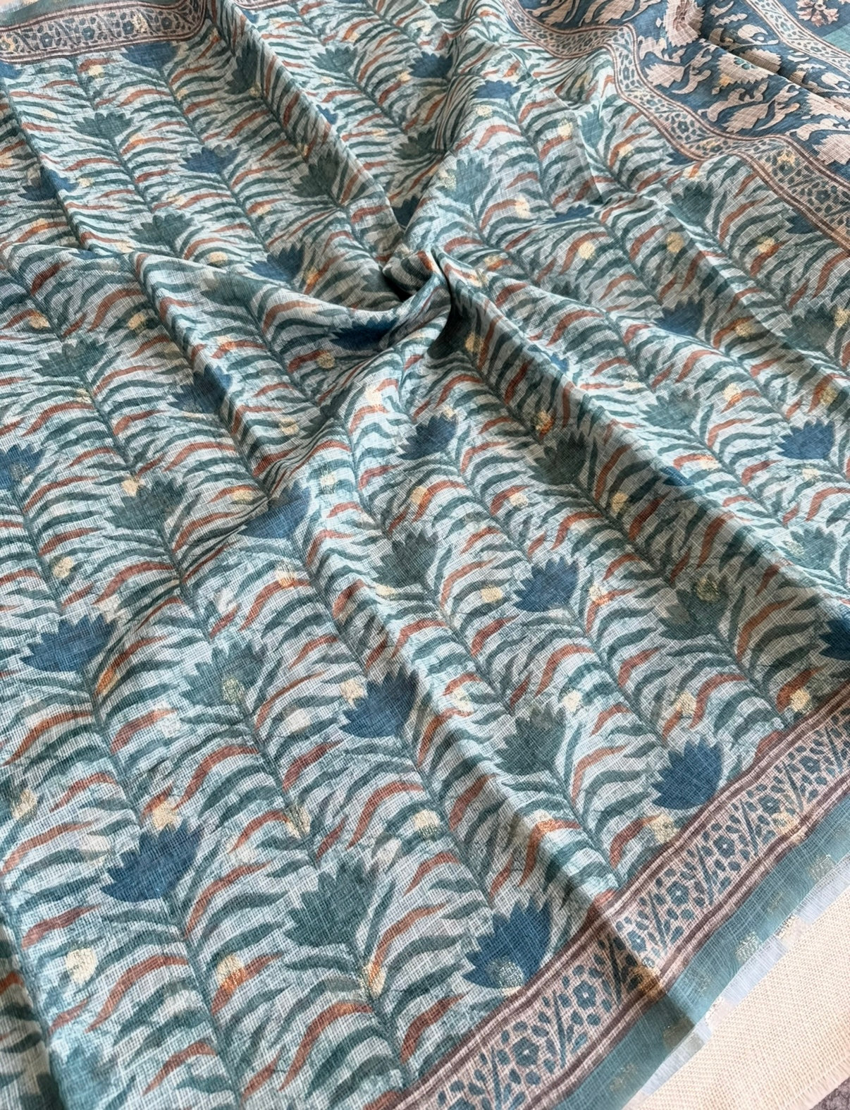 Peacock Blue Kota Saree