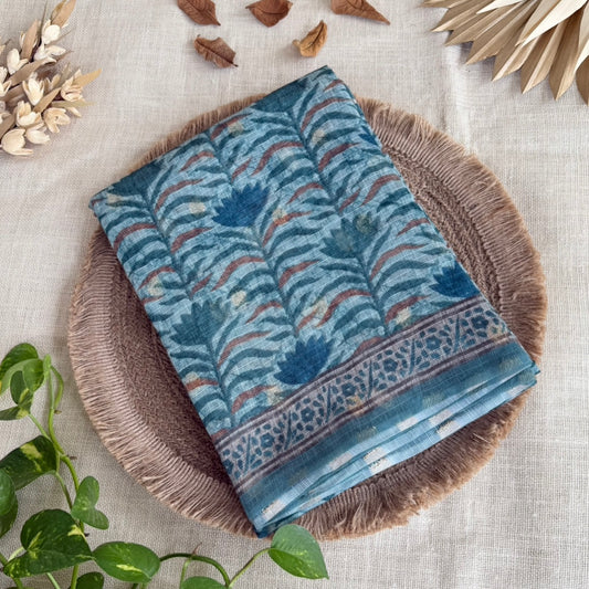 Peacock Blue Kota Saree