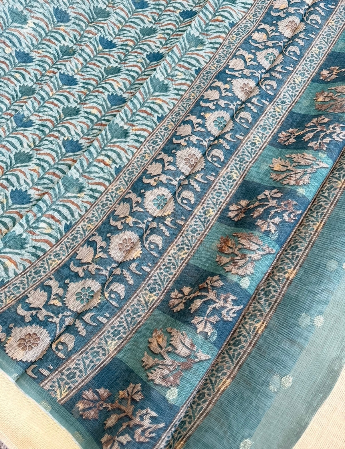 Peacock Blue Kota Saree