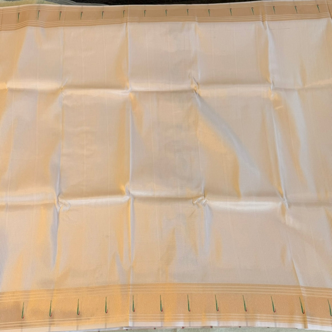 Off White Paithani Semi Silk Saree
