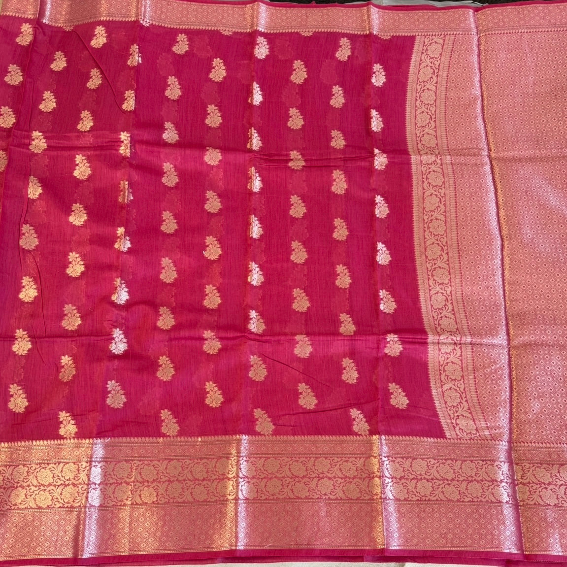 Pink Pure Chiniya Silk Saree