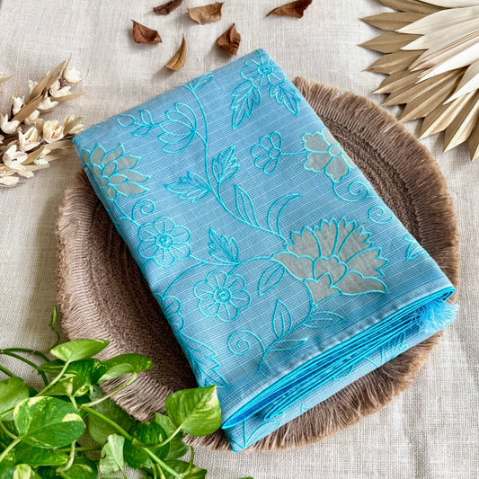 Blue Kota Applique Saree