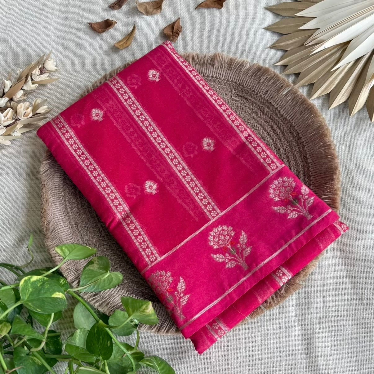 Pink Stripes Meena Georgette Saree