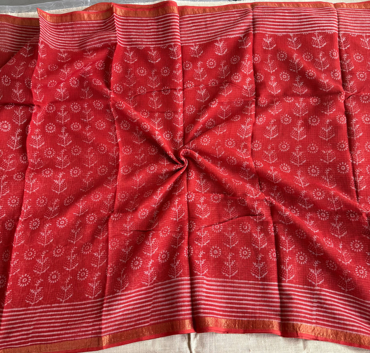 Orange Pure Kota Doriya Saree