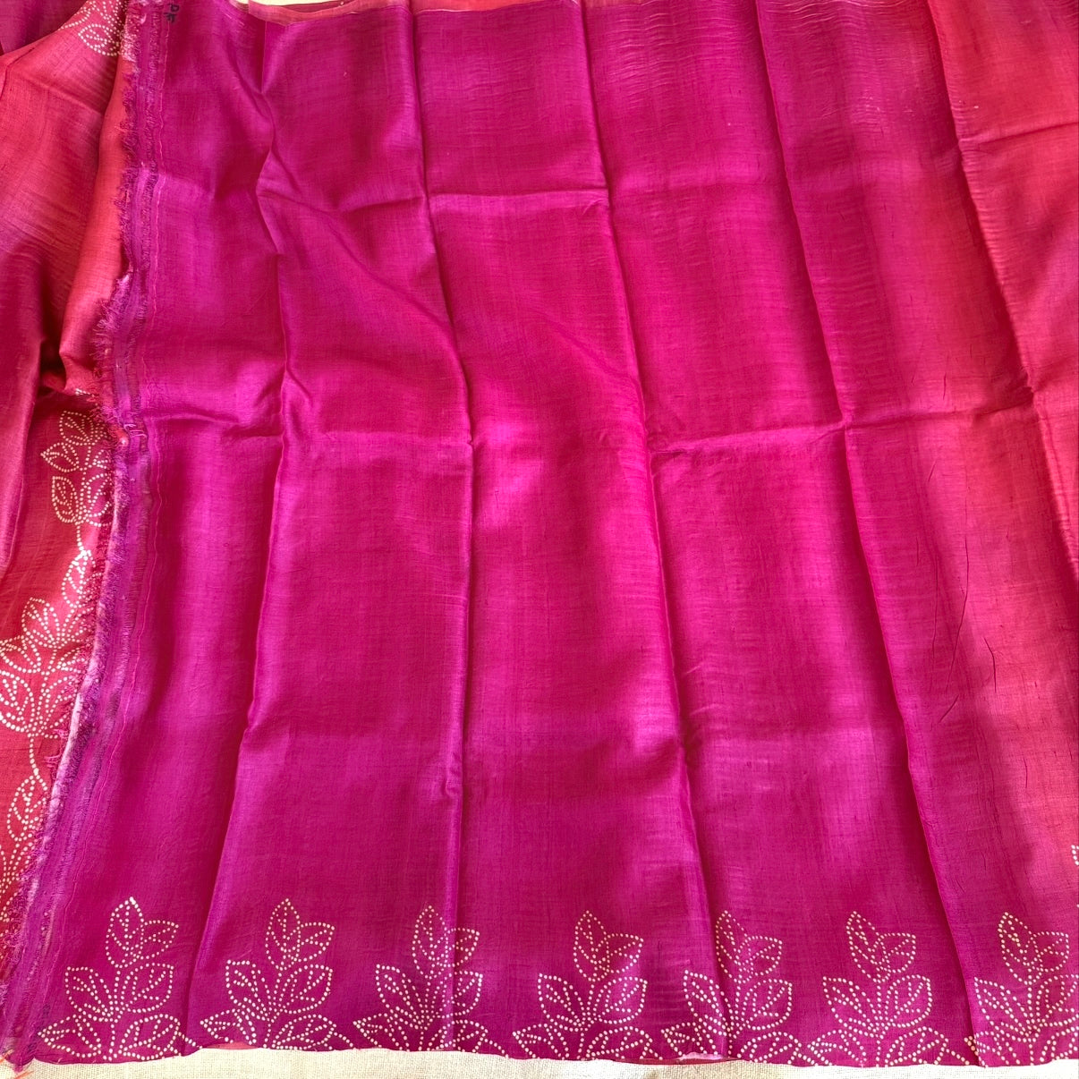 Rich Rani Pink Pure Tussar Silk Saree