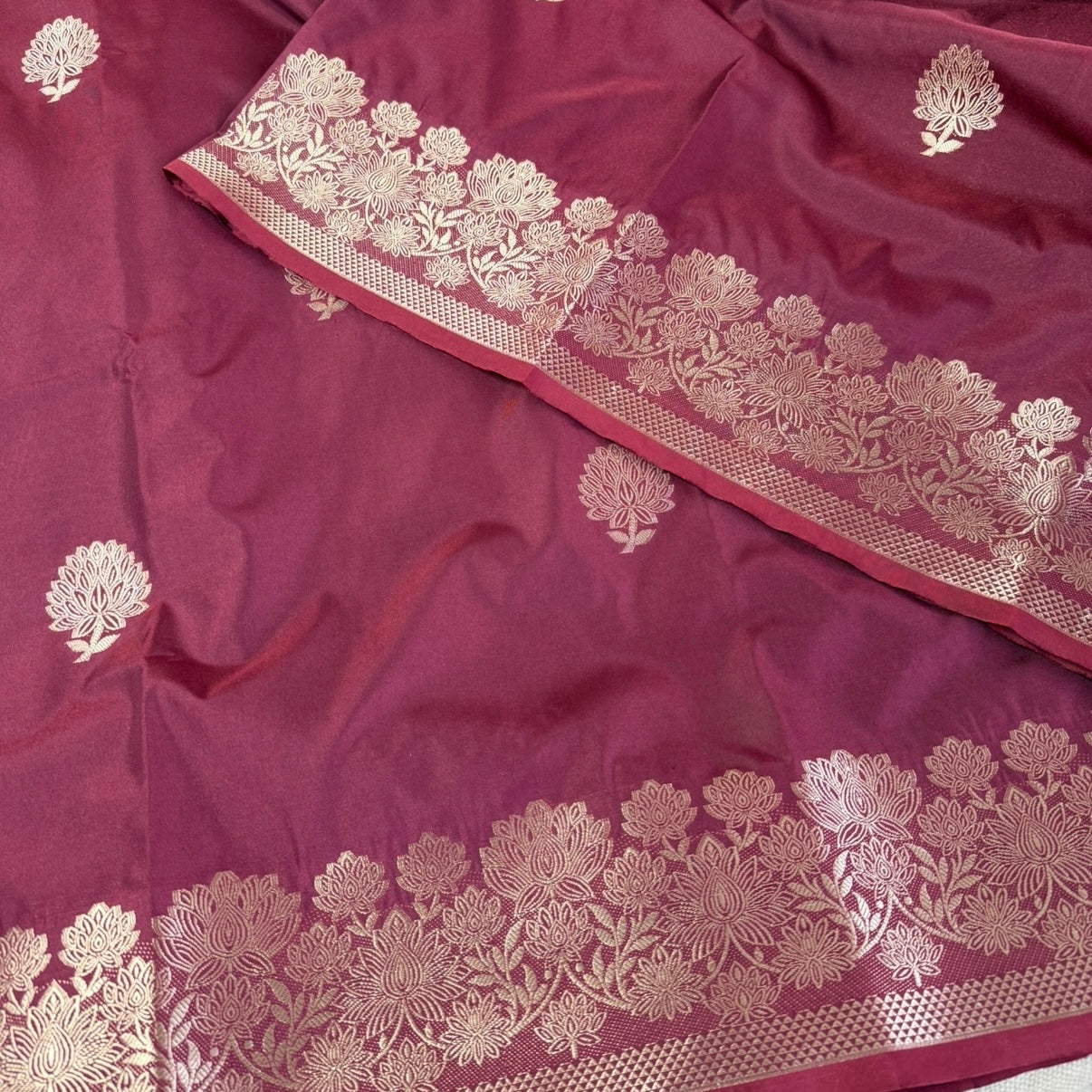 Maroon Banarasi Kadwa Katan Silk Saree
