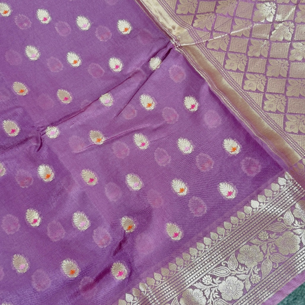 Lilac Mauve Meena Georgette Saree Vini’s Ethnic 