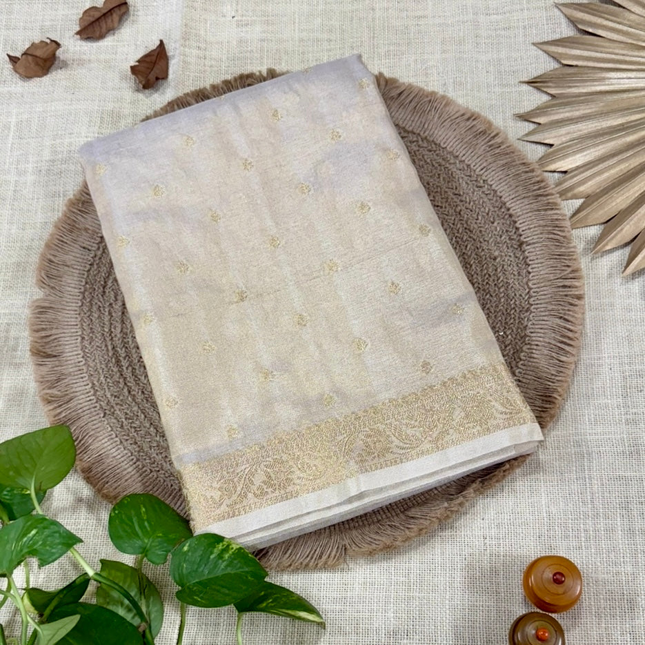 Ivory Tissue Silk Saree