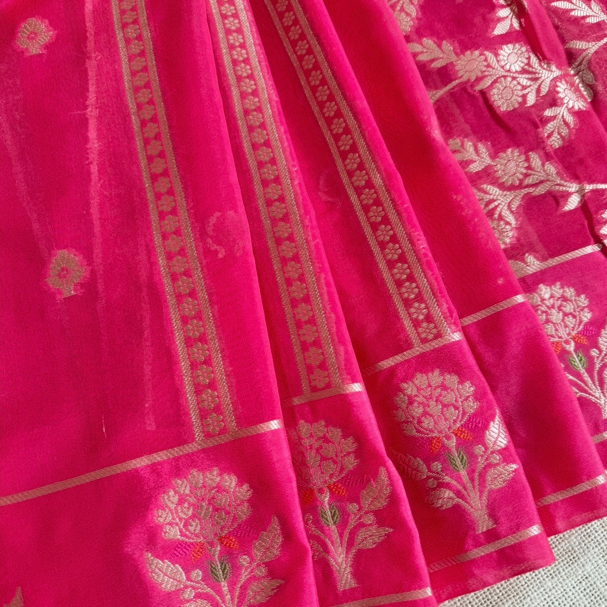 Pink Stripes Meena Georgette Saree