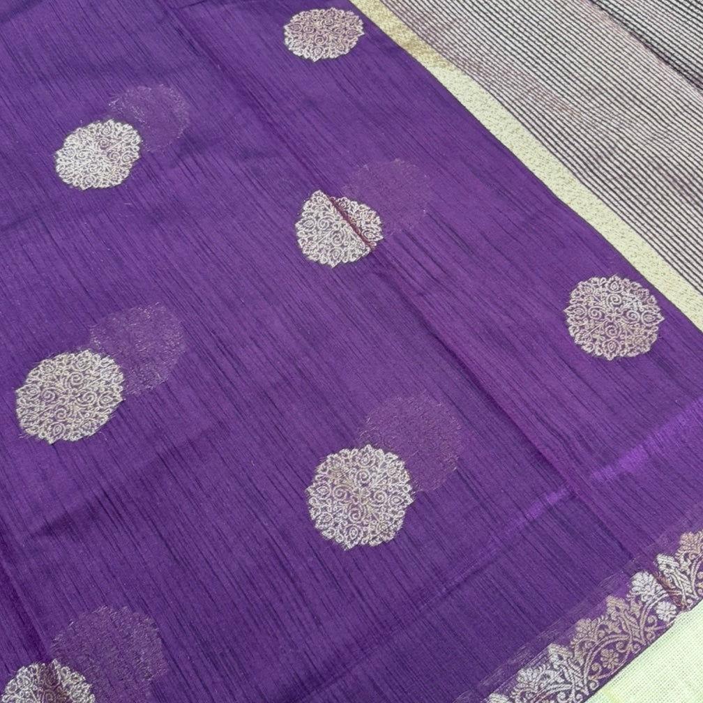 Purple Premium Semi Tussar Saree