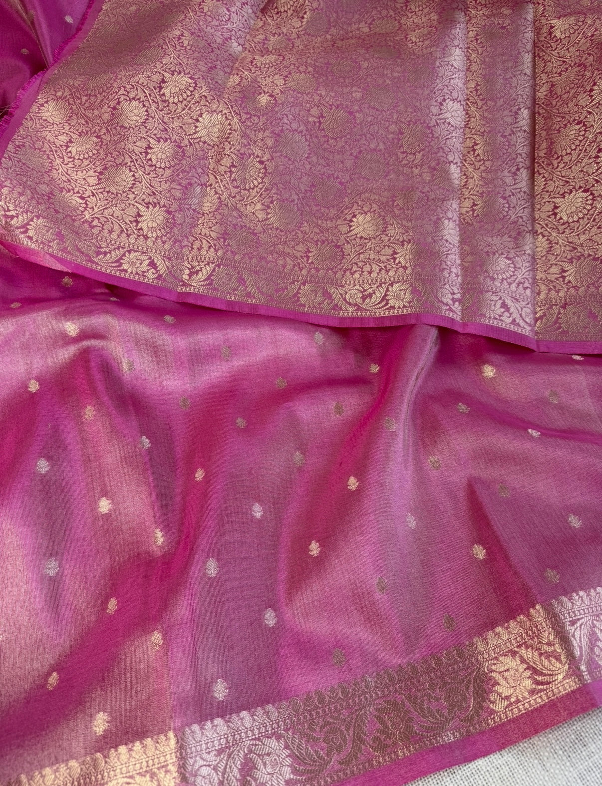 Pink Tissue Silk Saree