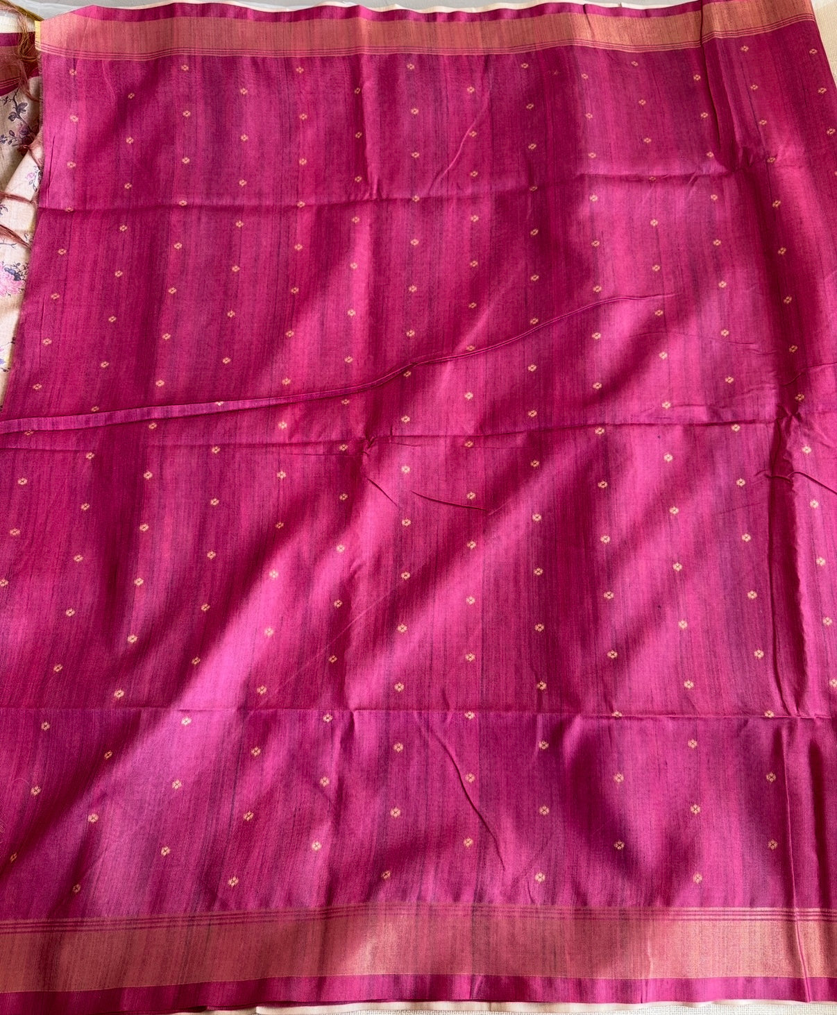 Pink Bird Semi Tussar Saree