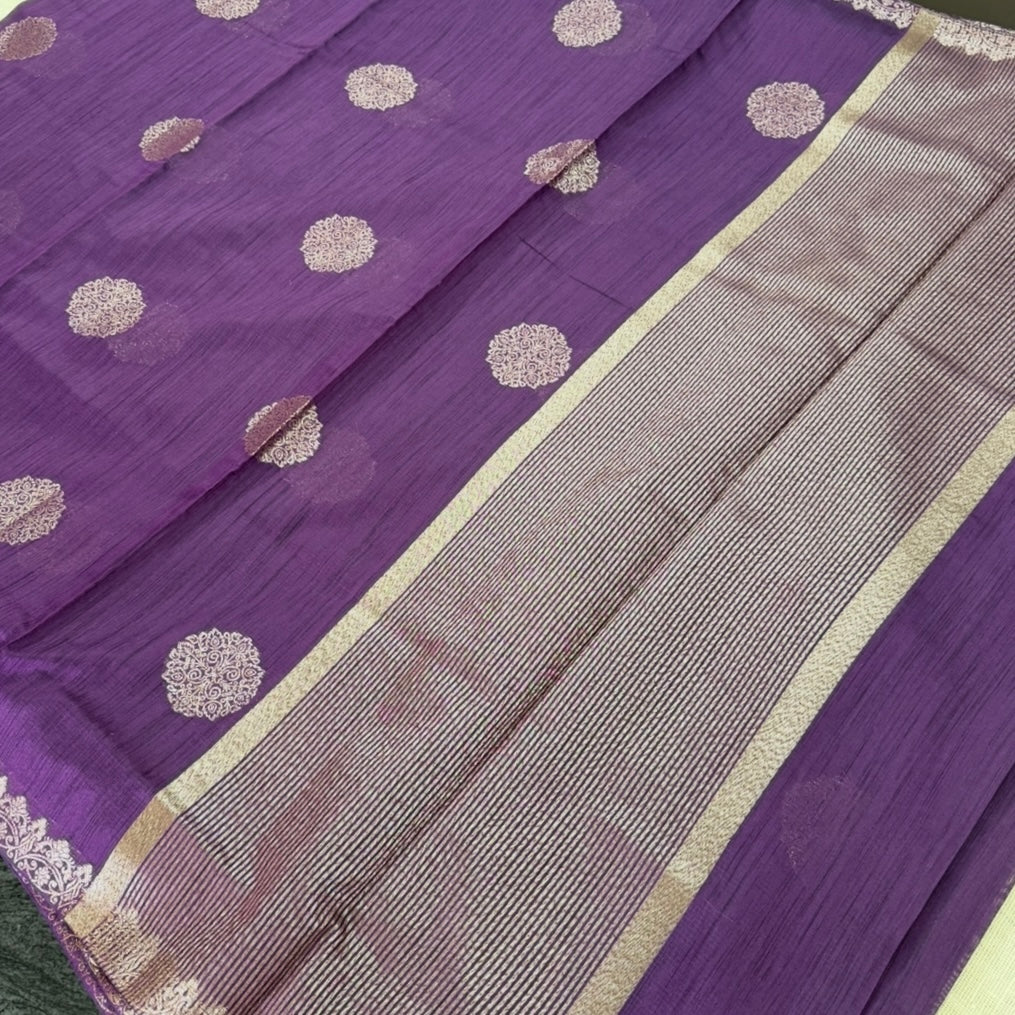 Purple Premium Semi Tussar Saree