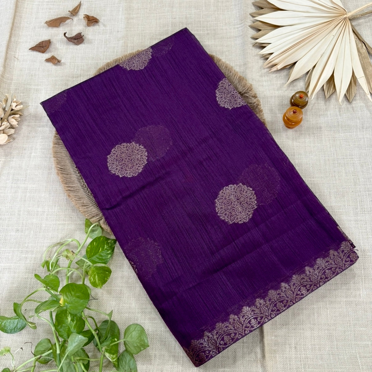 Purple Premium Semi Tussar Saree