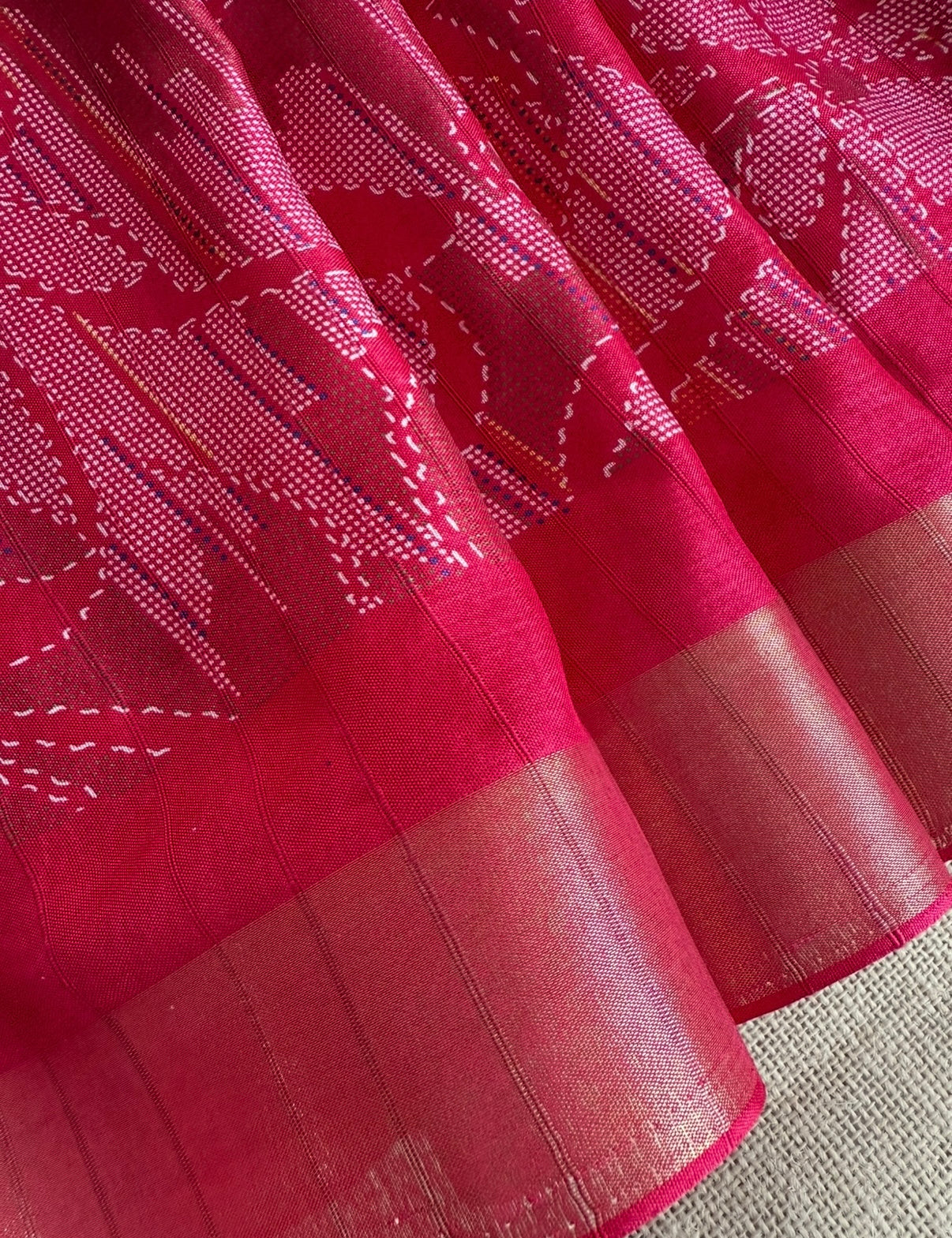 Pink Matka Tussar Digital Print Saree