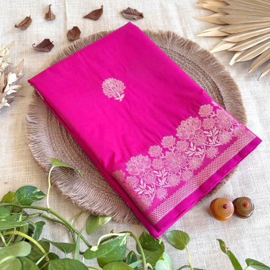 Rani Pink Banarasi Kadwa Katan Silk Saree