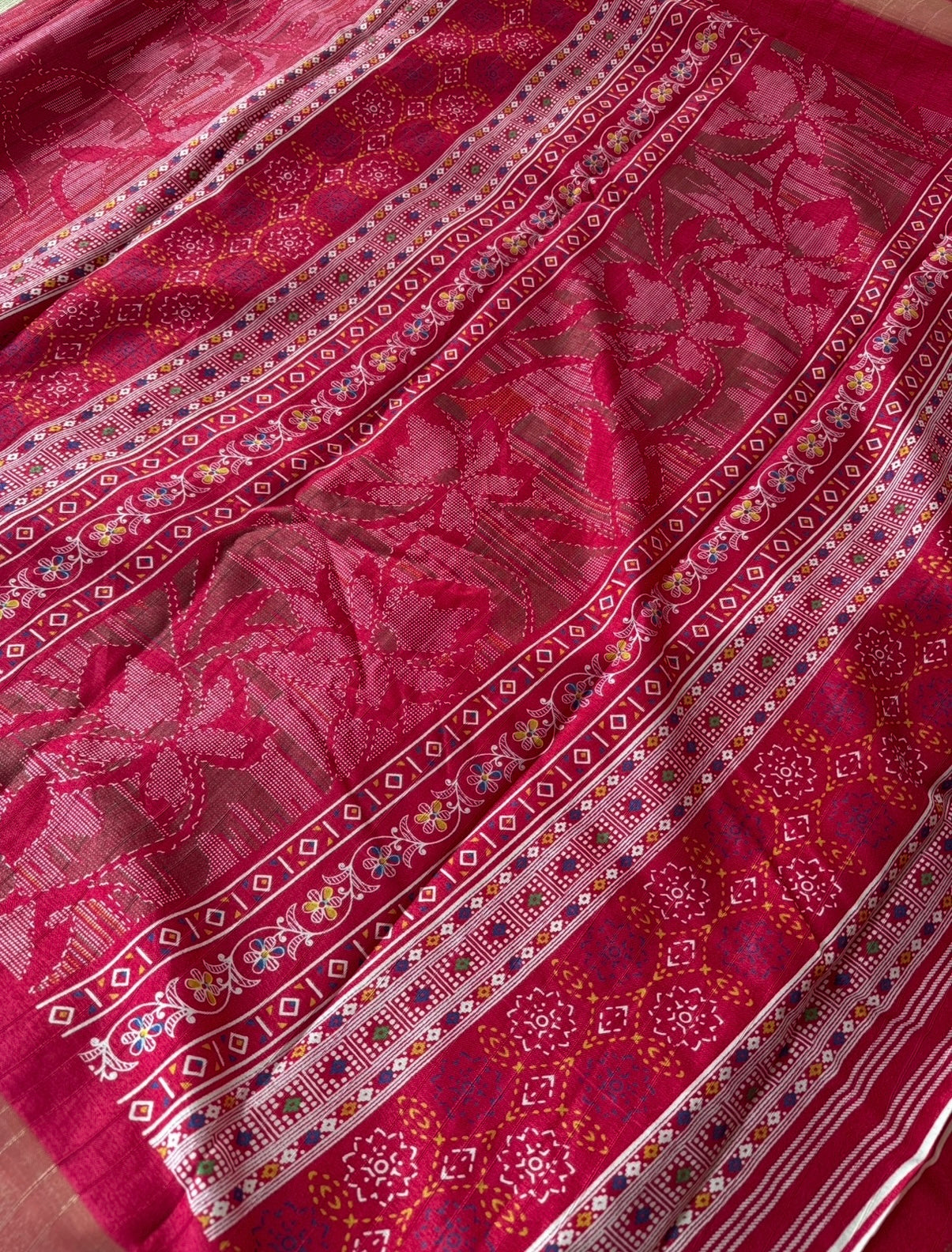 Pink Matka Tussar Digital Print Saree