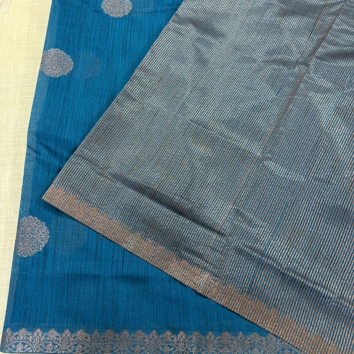 Royal Blue Semi Tussar Saree